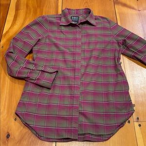 BURTON Women's M Tart Plaid DryRide Blitz Flannel Shirt Pockets